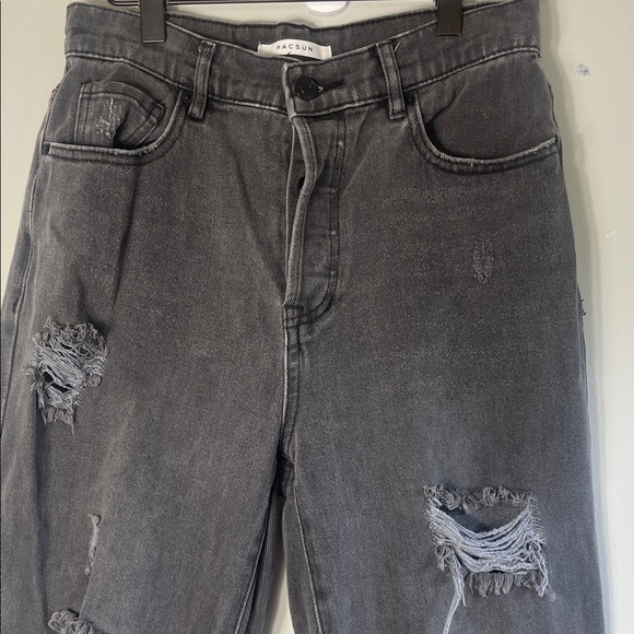 PacSun Black Distressed Straight Leg Jeans - Picture 3 of 8